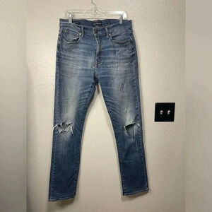 Lucky Brand Men’s 410 Athletic Slim Ripped Knee Jeans Size 32X34